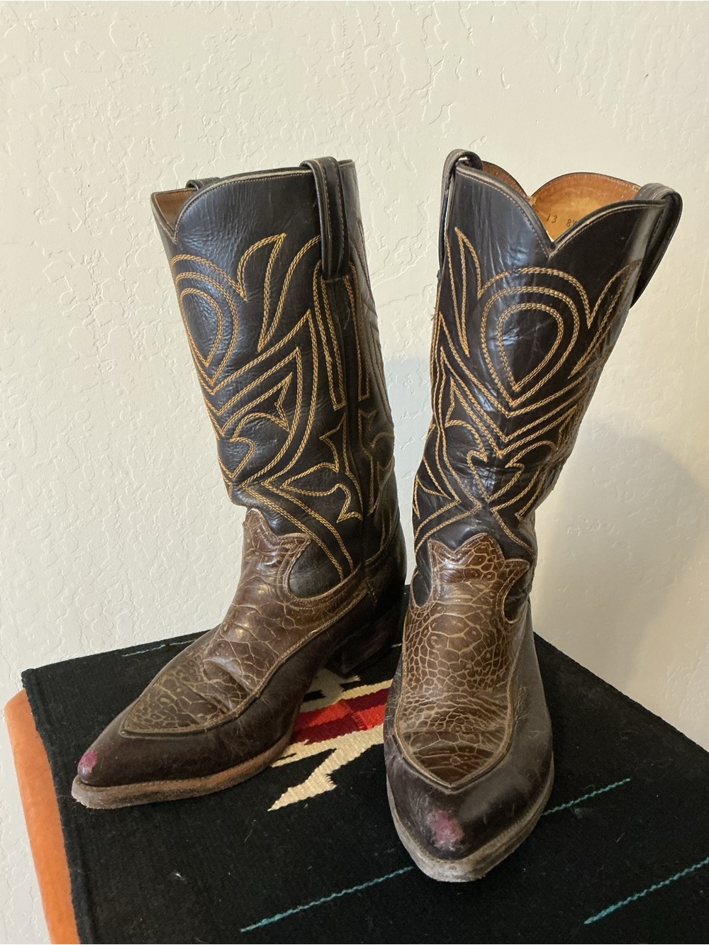 Vintage Black and Brown COWBOY Boots